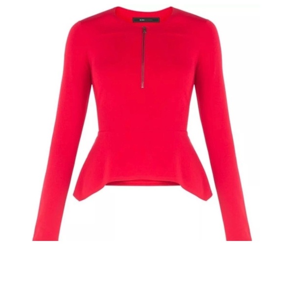 Red zip up blouse - Picture 6 of 8
